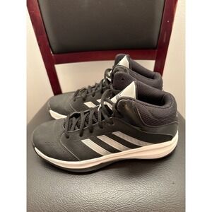 Adidas Kids High Top Black Silver Athletic Basketball Shoes Size 5